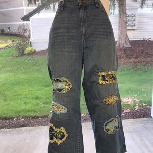 Women’s UPCYCLED HAND CRAFTED GRANNY SQUARES NWT DULUTH WIDE-LEGGED Pants Sz 16